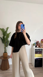 Pantalon plissé Pauline beige