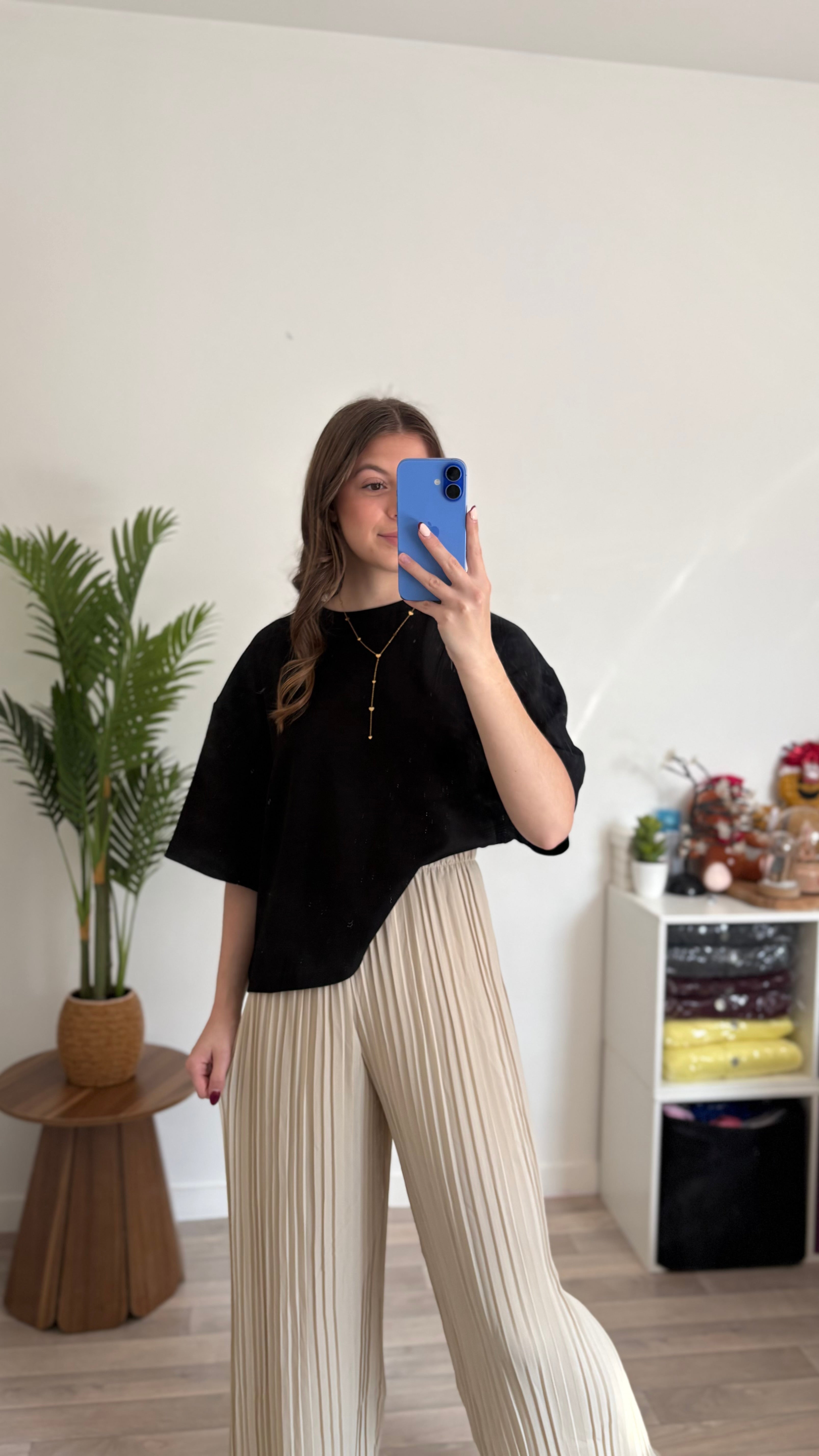 Pantalon plissé Pauline beige