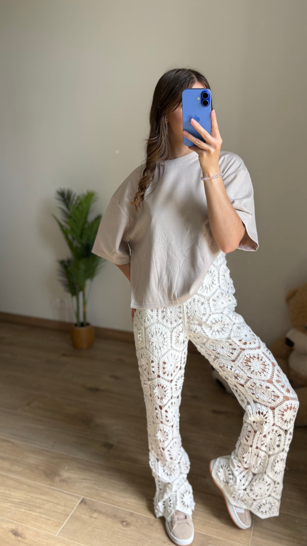 Pantalon dentelle Nina blanc