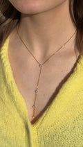 Collier en Y à strass