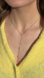 Collier en Y à strass