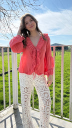 Pantalon dentelle Nina blanc