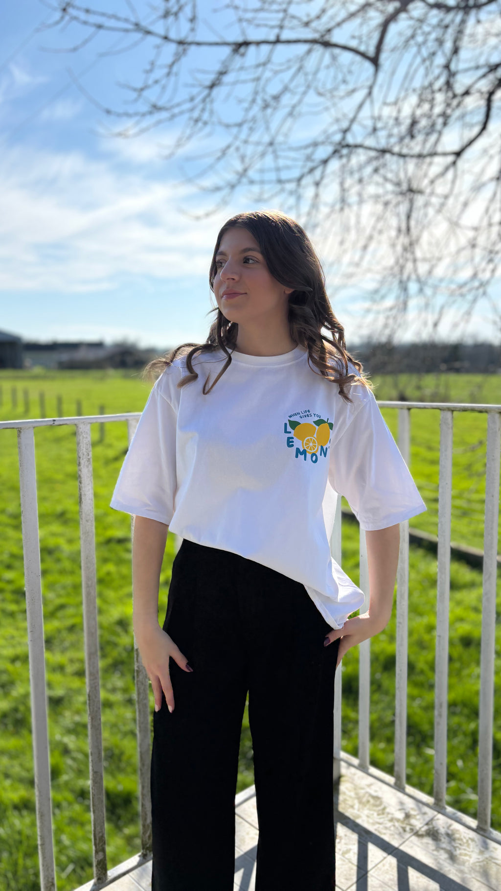 T-shirt blanc Lemon