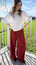 Pantalon plissé Pauline terracotta