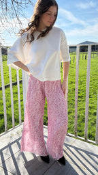 Pantalon plissé Capucine rose