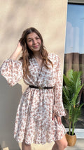Robe à fleurs Marina choco