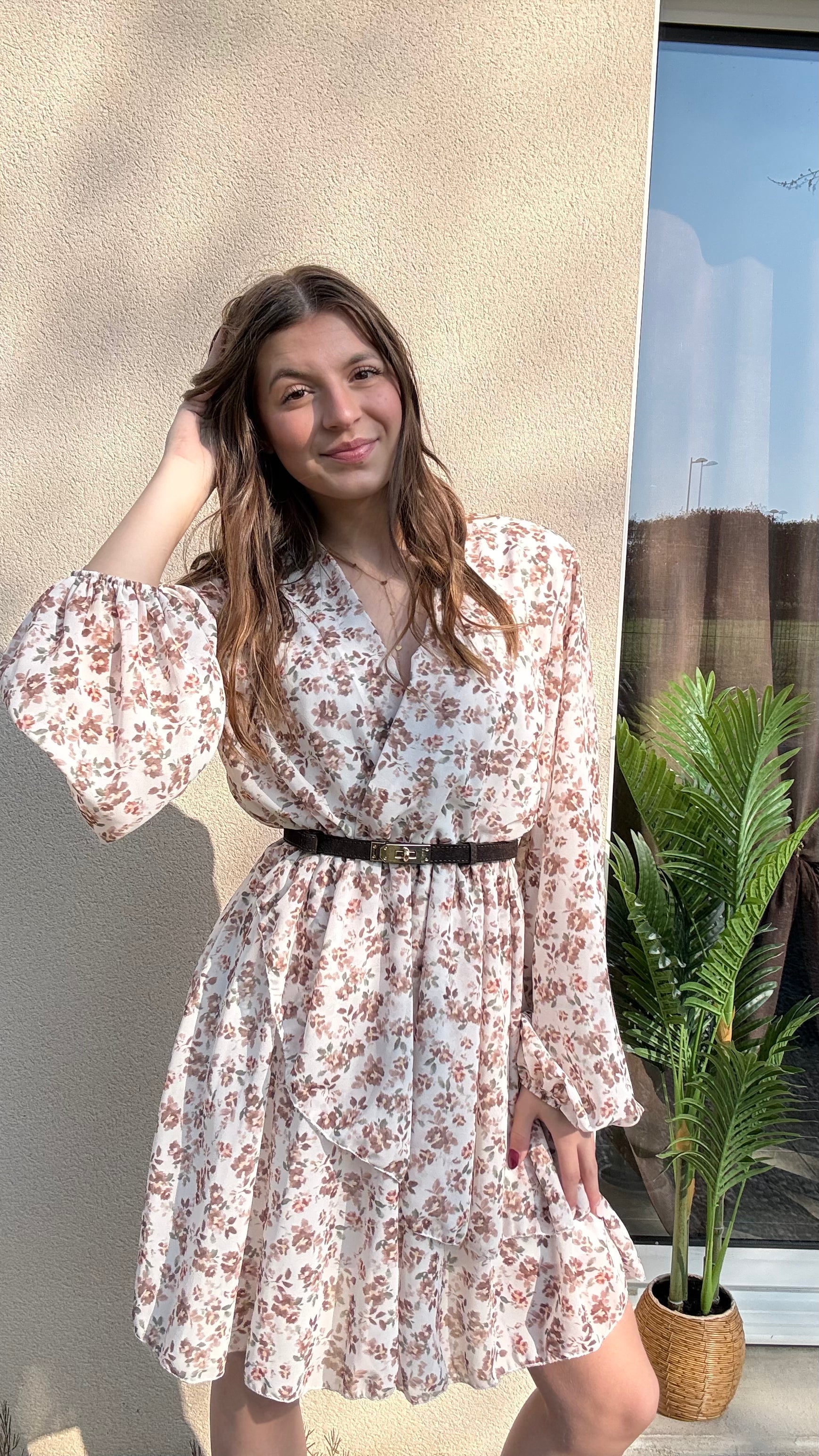 Robe à fleurs Marina choco