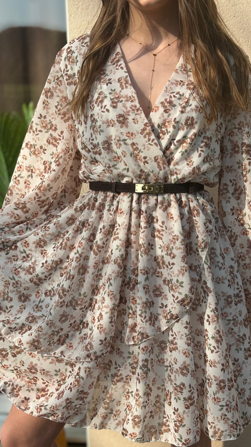 Robe à fleurs Marina choco