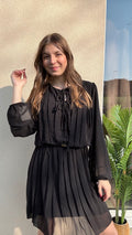 Robe plissé Maëlle noir