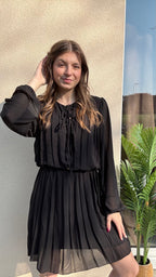 Robe plissé Maëlle noir