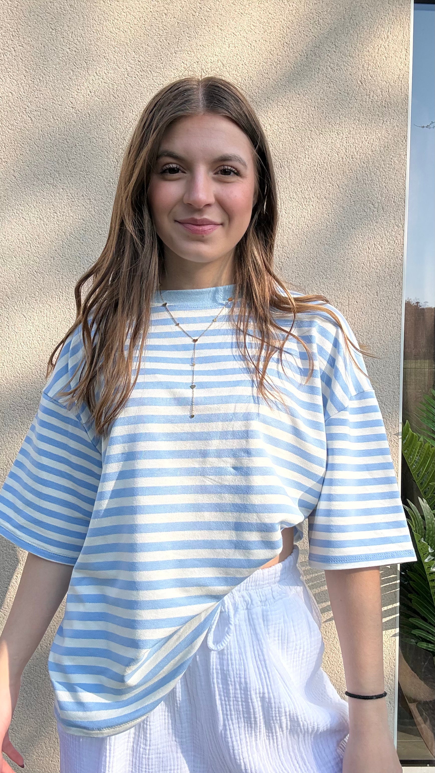 T-shirt rayure Léana bleu et blanc