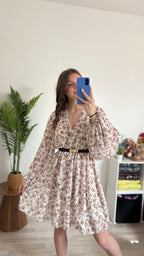 Robe à fleurs Marina choco