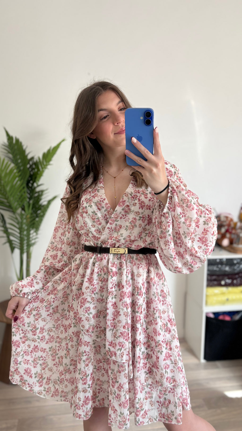 Robe à fleurs Marina rose