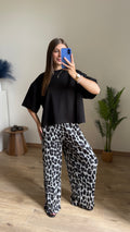 Pantalon plissé léopard