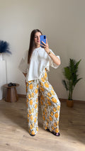 Pantalon plissé citron