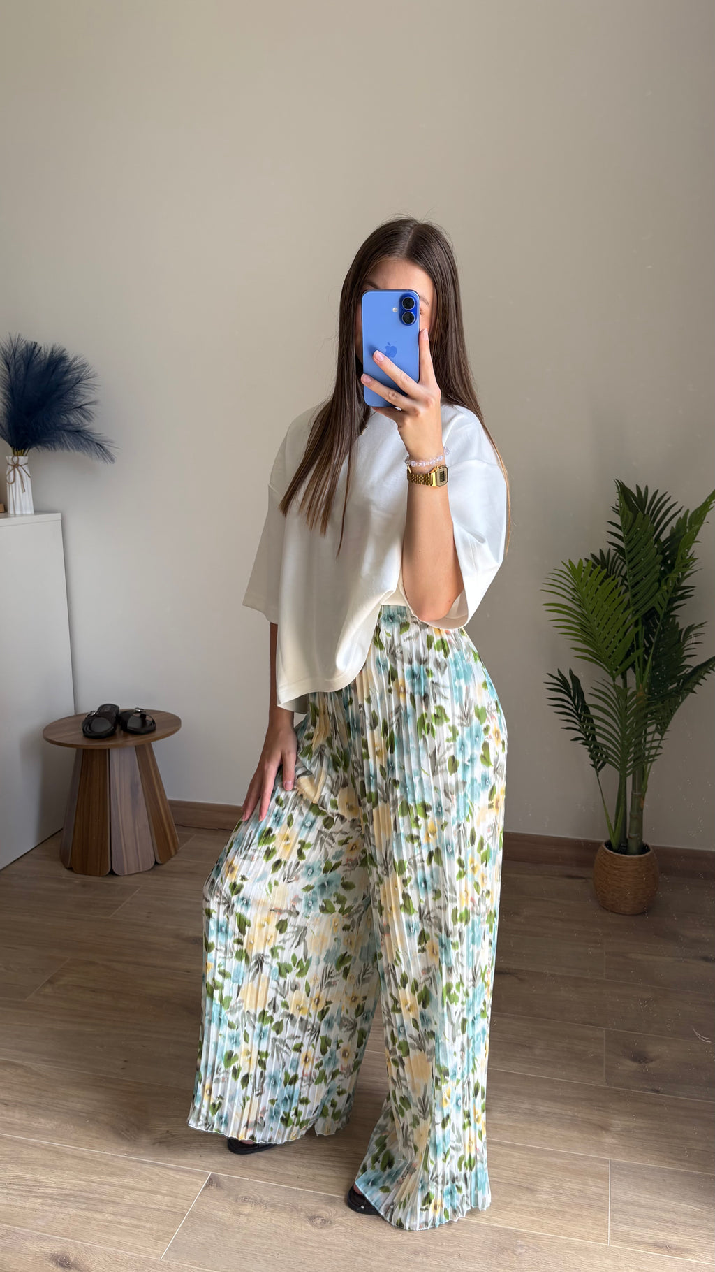 Pantalon plissé Laly vert