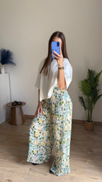 Pantalon plissé Laly vert
