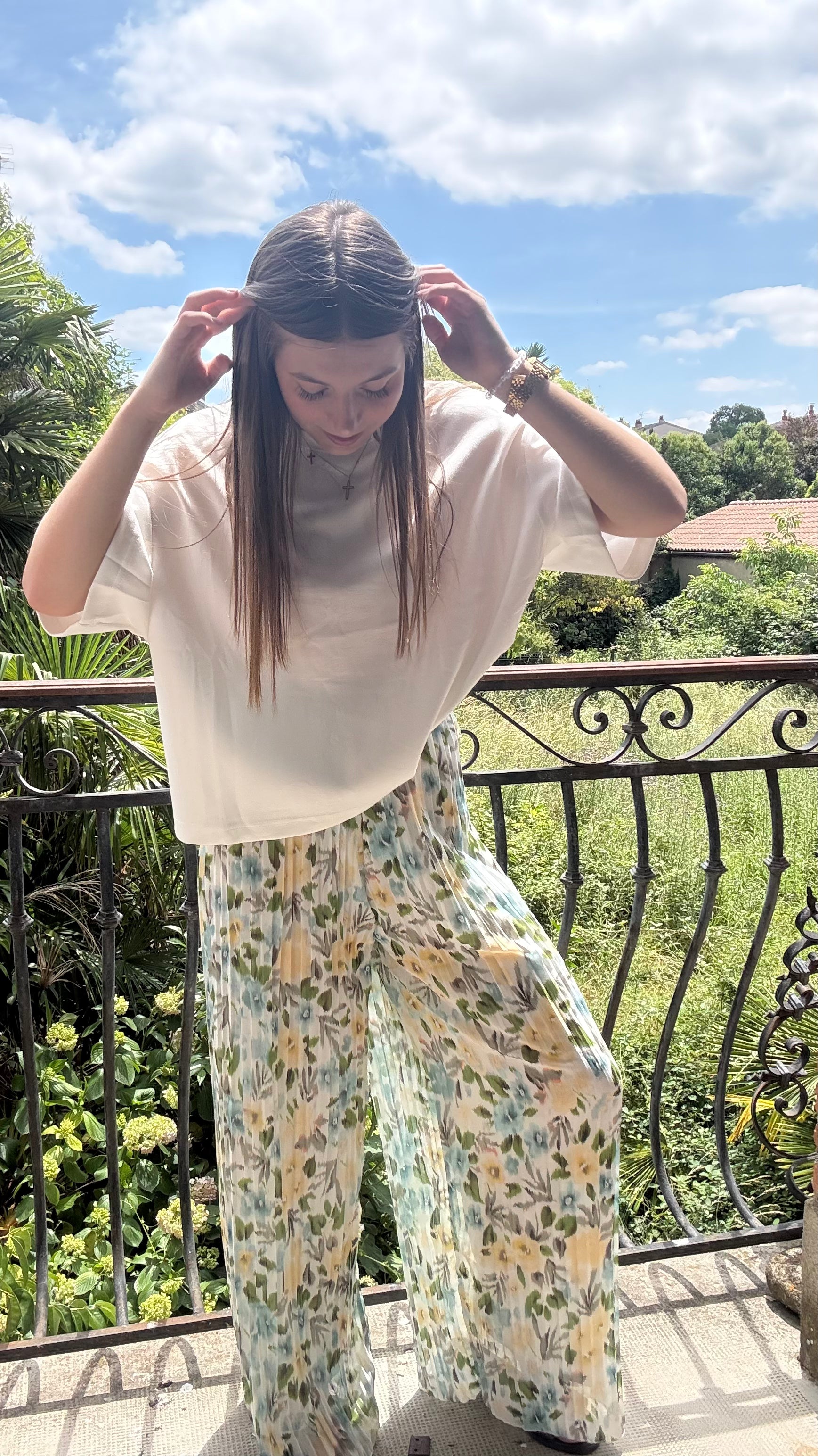 Pantalon plissé Laly vert