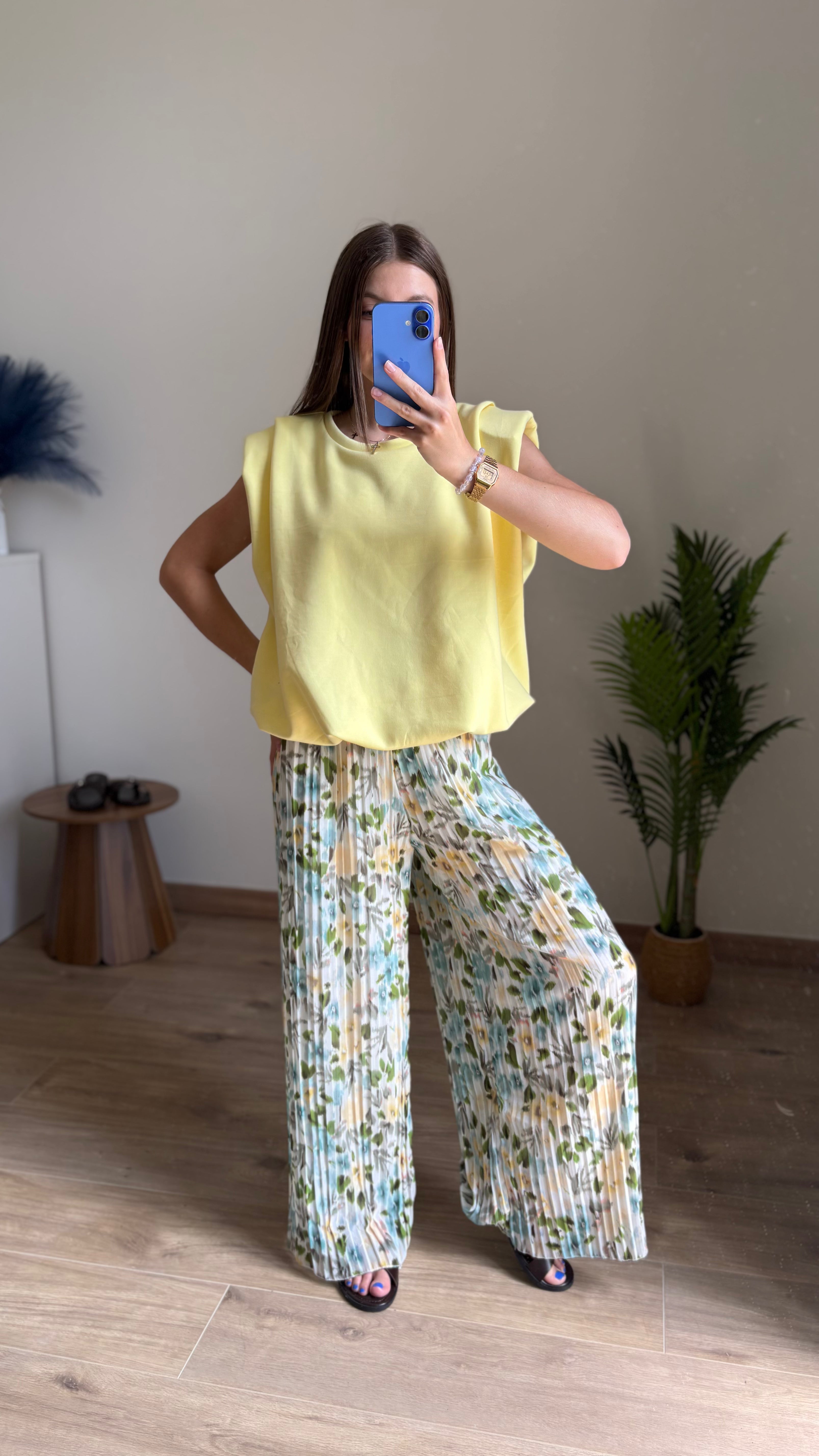 Pantalon plissé Laly vert