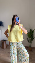 Top avec épaulettes Léa jaune