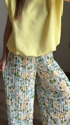 Pantalon plissé Laly vert