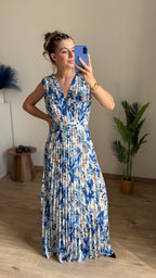 Robe longue Eléonore bleu