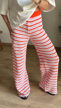 Pantalon crochet Lola blanc rose et orange