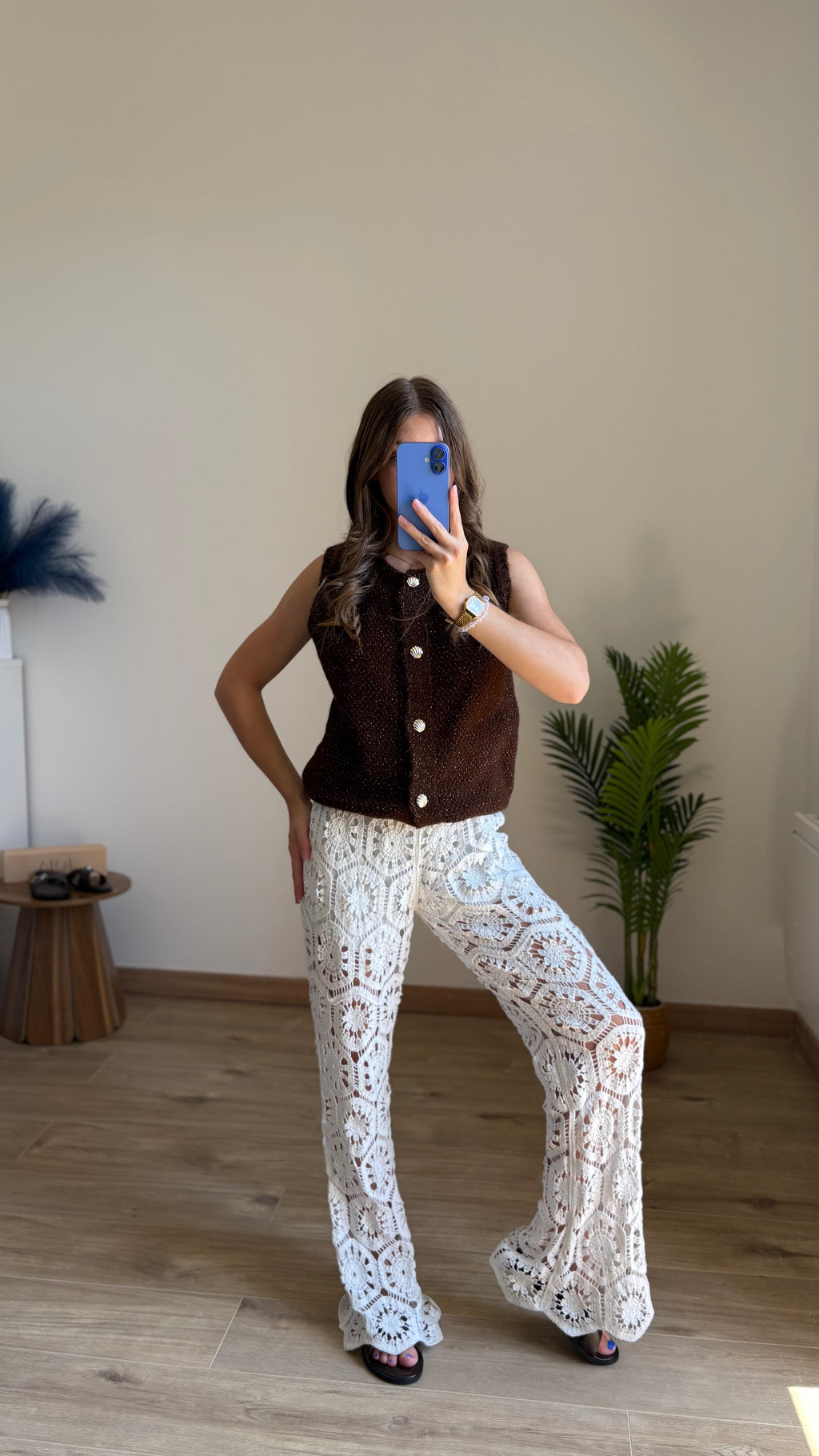 Gilet en Lurex Manon choco