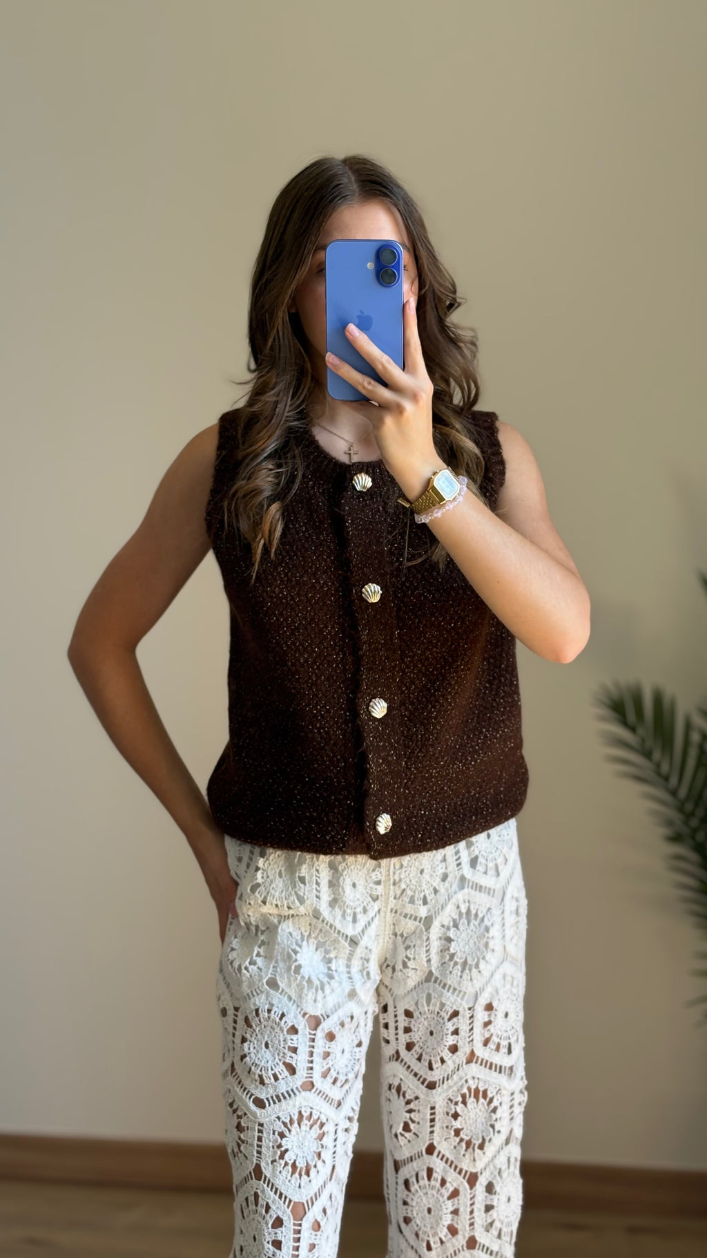 Gilet en Lurex Manon choco