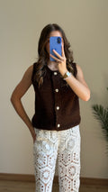 Gilet en Lurex Manon choco