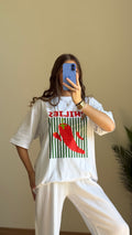 T-shirt blanc piment