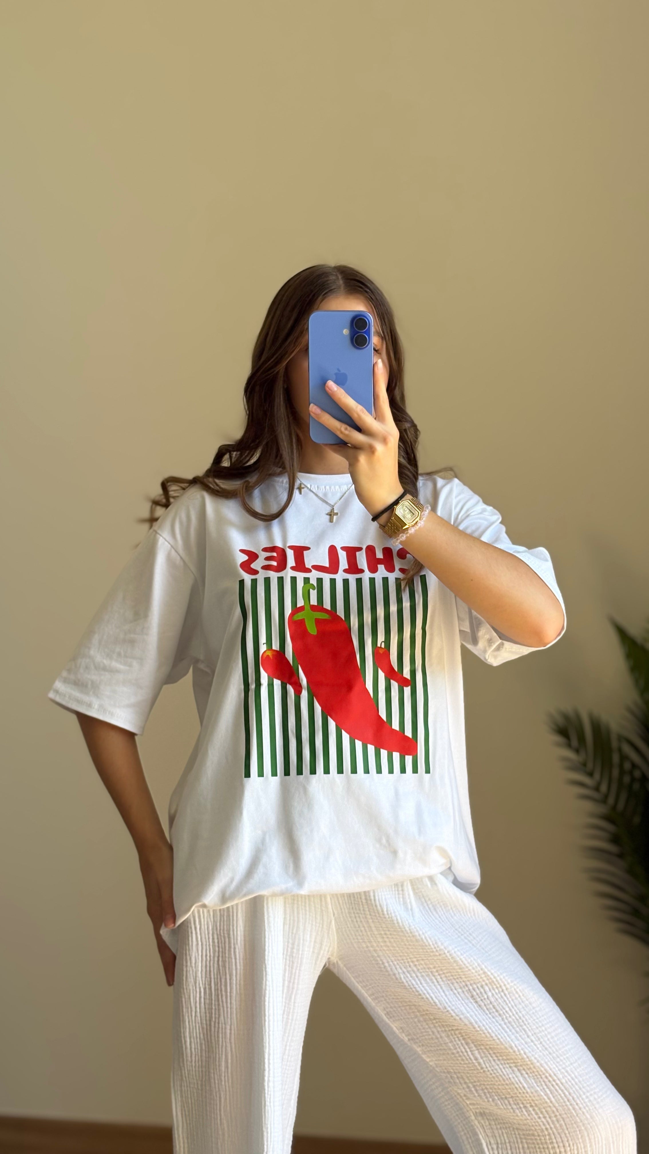 T-shirt blanc piment
