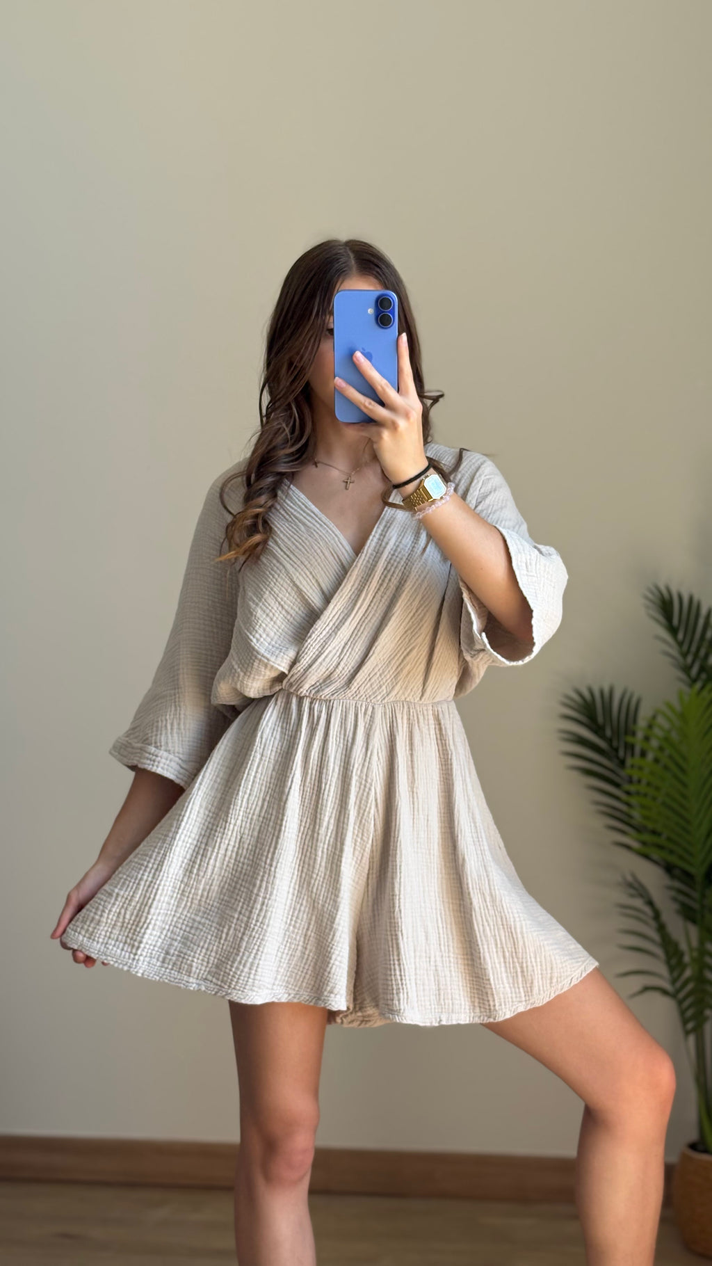 Combi short Jade beige