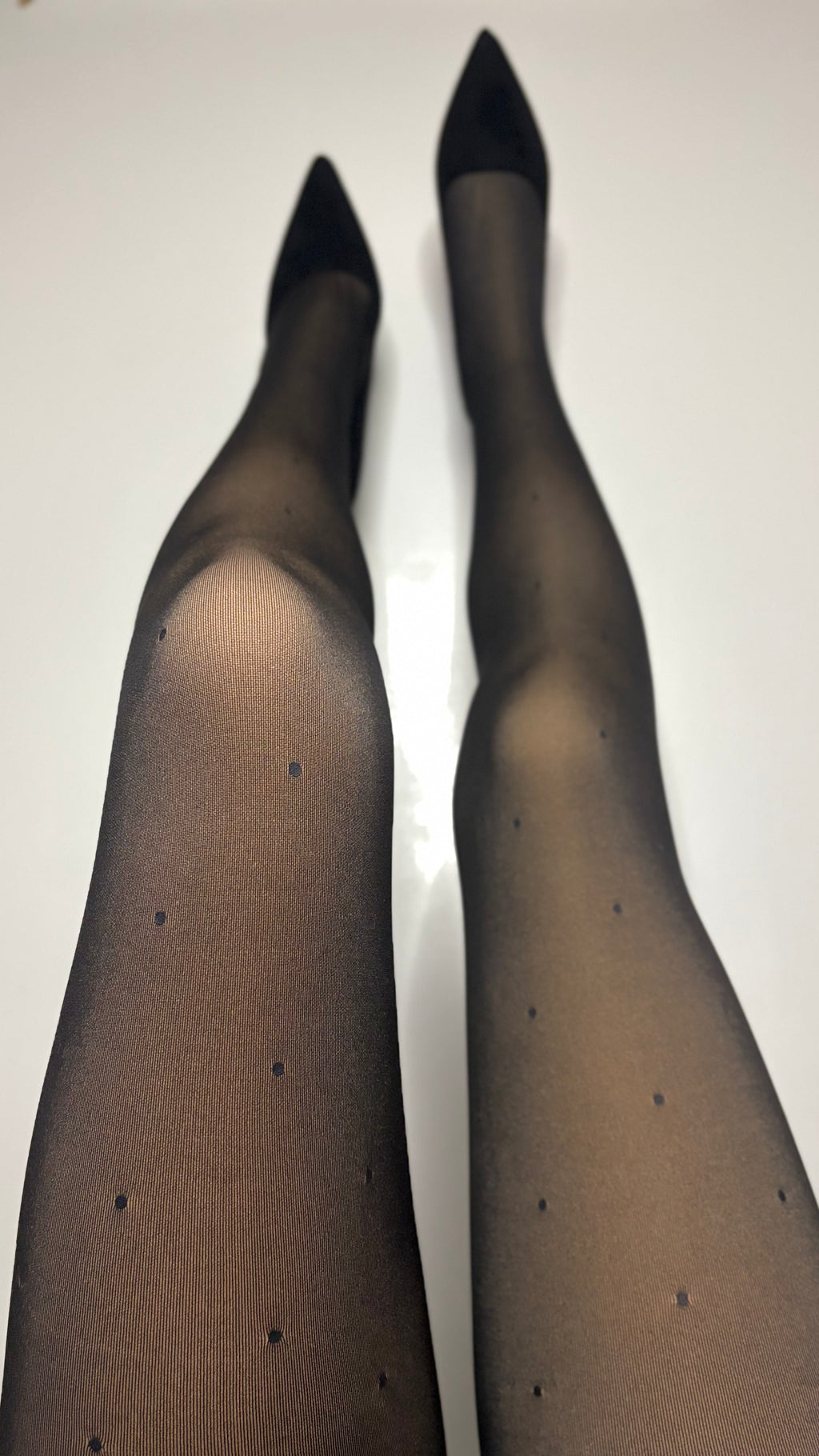 Collant polaire à pois faux transparent