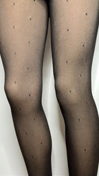 Collant polaire à pois faux transparent