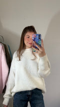 Pull céleste blanc