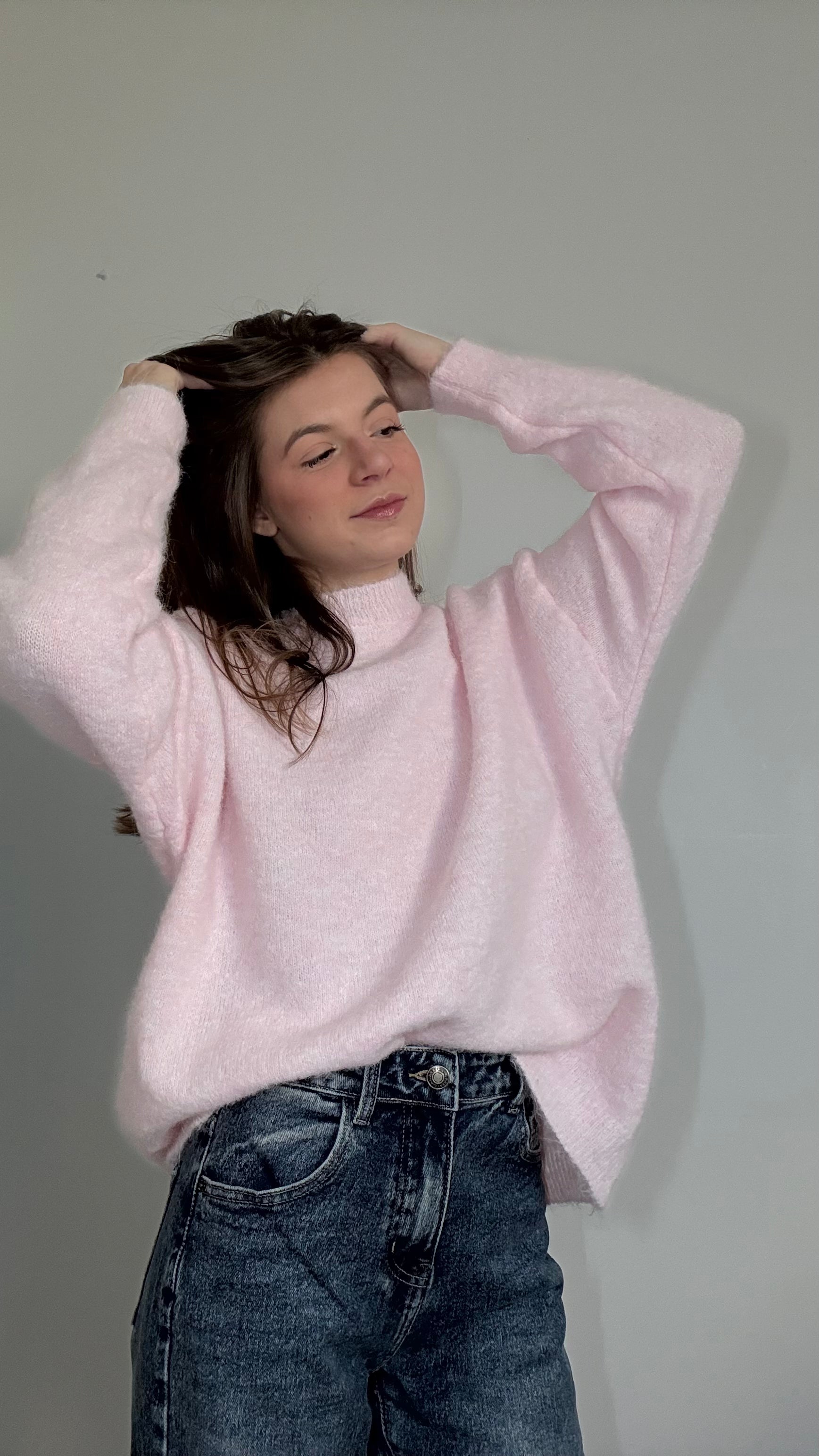 Pull céleste rose